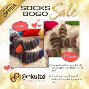 🆕️Cozy Fuzzy Striped Socks 3-Pack | Soft & Warm Fluffy Winter Lounge Socks🧦